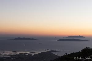 Erice - Le Egadi al tramonto